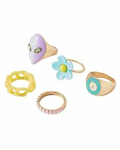 Flash Sale 🌟 Multi-Pack Alien Flower Chain Assorted Rings - 5 Pack ⌛