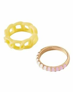 Flash Sale 🌟 Multi-Pack Alien Flower Chain Assorted Rings - 5 Pack ⌛ -Sun & Moon-shop 03874369 c