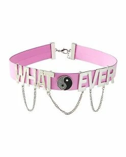 Best Sale ❤️ Pink Whatever Ying Yang Choker Necklace 🔔