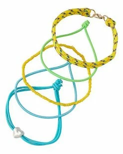 Cheap 💯 Multi-Pack Yellow Green Blue Cord Bracelets - 5 Pack 😍