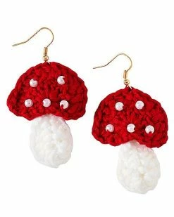 Budget 🛒 Crochet Mushroom Dangle Earrings 😀