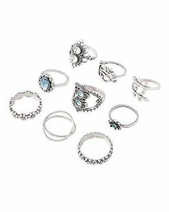 Brand new 🎁 Multi-Pack Flower Gem Rings - 9 Pack 🛒