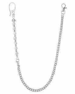 Promo ✨ Silvertone White Marble Effect Wallet Chain 🌟