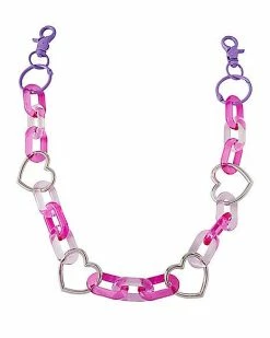 Best Pirce 🥰 Pink and Purple Heart Link Wallet Chain ❤️