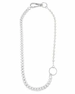 Discount ⌛ Half Ball Chain and Half Curb Chain Necklace 🛒