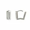Buy 🔔 CZ Silvertone Square Huggie Earrings - 18 Gauge 😍 -Sun & Moon-shop 03902707 a