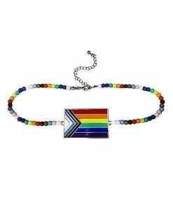 Best Pirce 😍 Progress Flag Beaded Choker Necklace 👍
