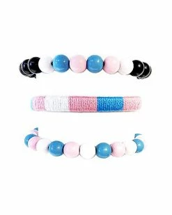 Cheapest π Multi-Pack Transgender Pride Flag Beaded Bracelets - 3 Pack βοΈ