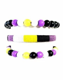 Best deal ⌛ Multi-Pack Nonbinary Pride Cord and Beaded Bracelets - 3 Pack 😀