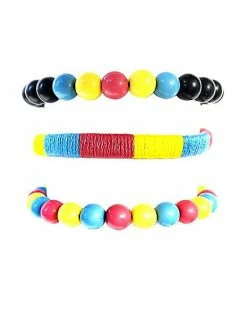 Cheap ⌛ Multi-Pack Pansexual Pride Cord and Beaded Bracelets - 3 Pack 🥰
