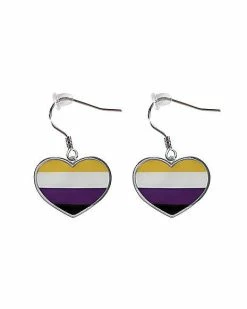 Top 10 👍 Nonbinary Pride Dangle Earrings ❤️