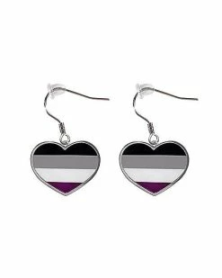 Best reviews of 🔔 Asexual Pride Heart Dangle Earrings - 18 Gauge ⌛