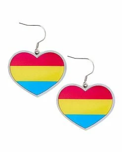 Wholesale 💯 Pansexual Pride Heart Dangle Earrings 🌟