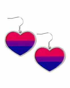 Cheap ❤️ Bisexual Pride Heart Dangle Earrings 😍