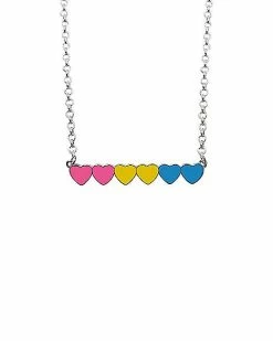 Promo ✔️ Pansexual Pride Hearts Bar Necklace ⭐