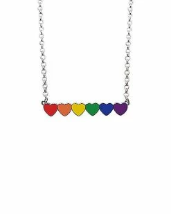 Outlet 🌟 Rainbow Pride Heart Bar Necklace 🧨