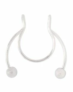Budget 💯 Silvertone Fake Horseshoe Septum Ring - 20 Gauge 🎉