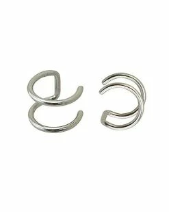 Top 10 ✔️ Silvertone Double Bar Ear Cuffs 🔔