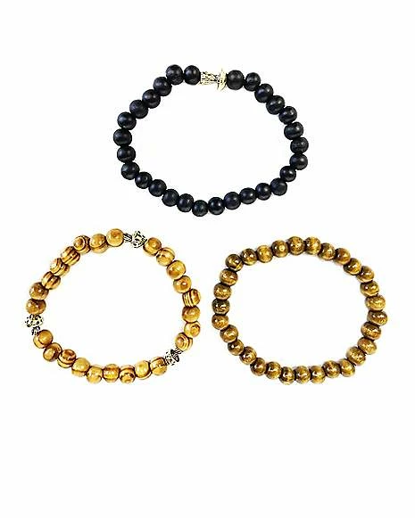 Promo 🤩 Multi-Pack Mushroom Wood Beaded Bracelets - 3 Pack 🤩 - Image 2