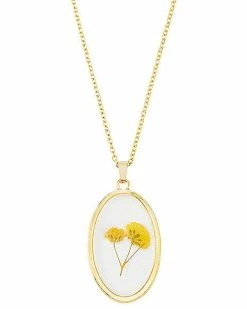 Buy 🛒 Gold Flower Oval Necklace 😉