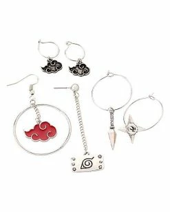 Wholesale 🔥 Naruto Mismatch Stud and Hoop Earrings - 6 Pack 🎁