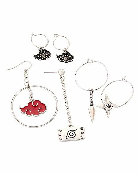 Wholesale π₯ Naruto Mismatch Stud and Hoop Earrings - 6 Pack π