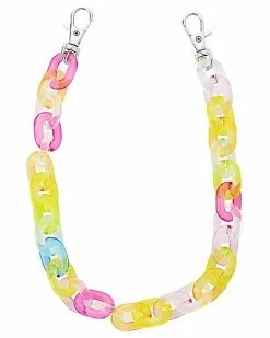 New 👏 Rainbow Acrylic Chain Choker Necklace ⭐