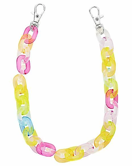 New π Rainbow Acrylic Chain Choker Necklace β