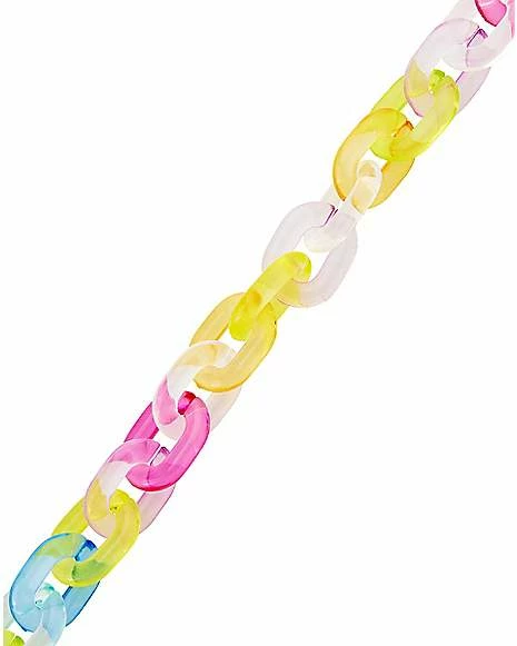 New π Rainbow Acrylic Chain Choker Necklace β - Image 2