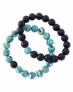 Budget 😍 Black and Blue Swirl Long Distance Bracelets - 2 Pack 🎁