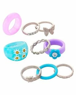 Best Sale 🔥 Acrylic Assorted Rings - 9 Pack 👏