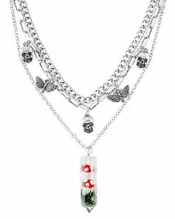 Best Sale ❤️ Multi-Pack Mushroom and Butterfly Chain Necklaces - 3 Pack 👏