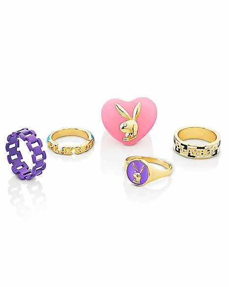 Top 10 ๐ Multi-Pack Heart Playboy Bunny Rings - 5 Pack ๐ 3 Top 10 ๐ Multi-Pack Heart Playboy Bunny Rings - 5 Pack ๐