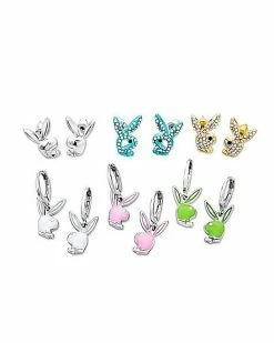 Outlet 💯 Multi-Pack Playboy Bunny Multi-Color Stud Earrings and Dangle Earrings - 6 Pair 👍