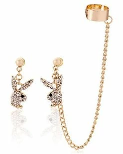 Deals ✔️ Multi-Pack CZ Playboy Stud and Cuff Dangle Earrings - 4 Pack 🧨