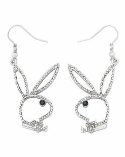 Best Sale 👏 CZ Cutout Pave Playboy Bunny Dangle Earrings 🎁