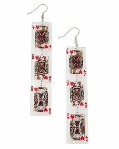 Best deal 🔥 Jack Queen and King of Hearts Cards Dangle Earrings 👍