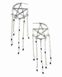 Top 10 ✔️ Pentagram Chain Dangle Earrings 🛒