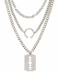 Flash Sale 🥰 3 Row Razor and Horseshoe Chain Necklace 🔥