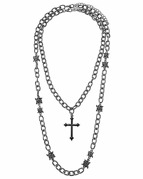 Hot Sale π Black Cross and Rose Chain Necklaces - 2 Pack π₯ - Image 2