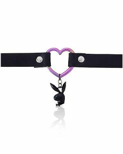 Best Sale 😉 Iridescent Heart Playboy Bunny Choker Necklace ⭐