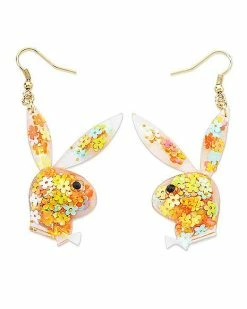 Cheap 🌟 CZ Floral Playboy Bunny Dangle Earrings ✨