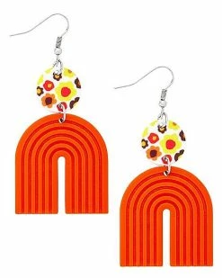 Buy 🔔 70s Floral Rainbow Dangle Earrings 👍
