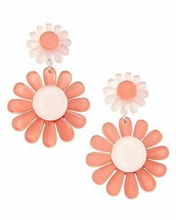 Best Pirce 👍 Pink '70s Flower Dangle Earrings 💯