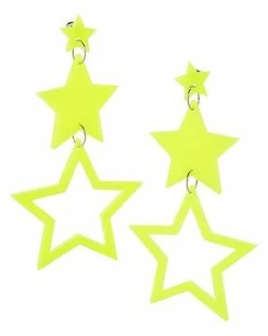 Flash Sale 😀 70s Yellow Triple Star Dangle Earrings 🌟