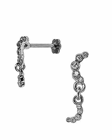 Outlet π₯ CZ Ear Crawler Cartilage Earrings - 18 Gauge π