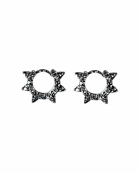 Buy 🎁 Black Splatter Spike Huggie Hoop Earrings- 18 Gauge 👏 4 Buy 🎁 Black Splatter Spike Huggie Hoop Earrings- 18 Gauge 👏 - Image 2