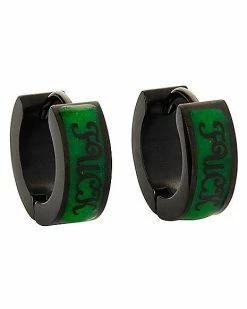 Wholesale ⭐ Glow in the Dark Fuck Huggie Hoop Earrings - 18 Gauge ⌛