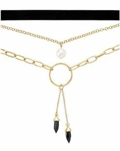 Cheap 🛒 3 Row Pearl-Effect Chain and Choker Necklace 👍