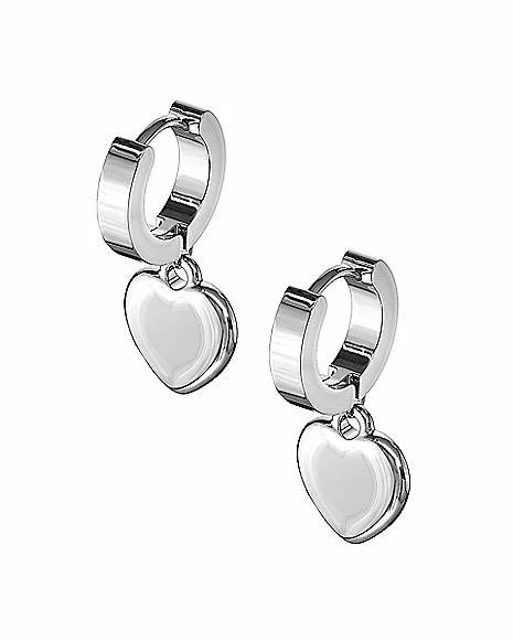 Cheap โญ Heart Pendant Dangle Huggie Hoop Earrings - 20 Gauge ๐งจ 3 Cheap โญ Heart Pendant Dangle Huggie Hoop Earrings - 20 Gauge ๐งจ